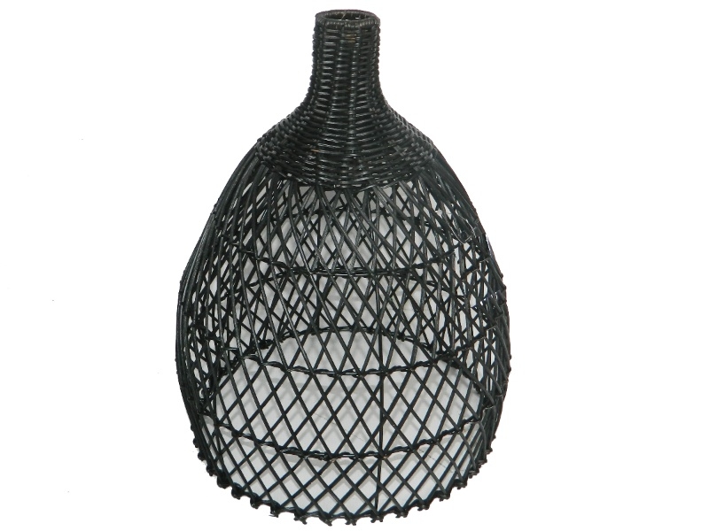 Refined Rattan Pendant Lampshade - Black Boho Lighting Cover